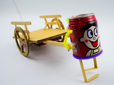 How to make cute walking robot toys with cans and cardboard