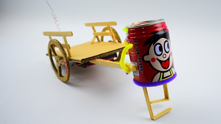 How to make cute walking robot toys with cans and cardboard