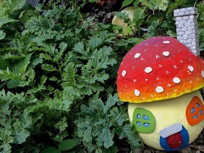 How To Make DIY Paper Mache Fairy Mushroom House From Recycled Materials (school project craft idea)