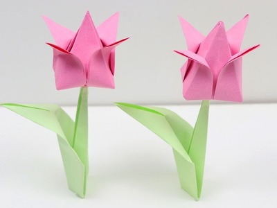 How to Make Easy Origami Tulip Flowers???? - DIY | A Very Simple Paper Tulip ???? for Beginners Making
