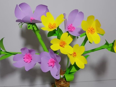 How To make flower paper diy Beautiful Flower idea by  son's Cambodia