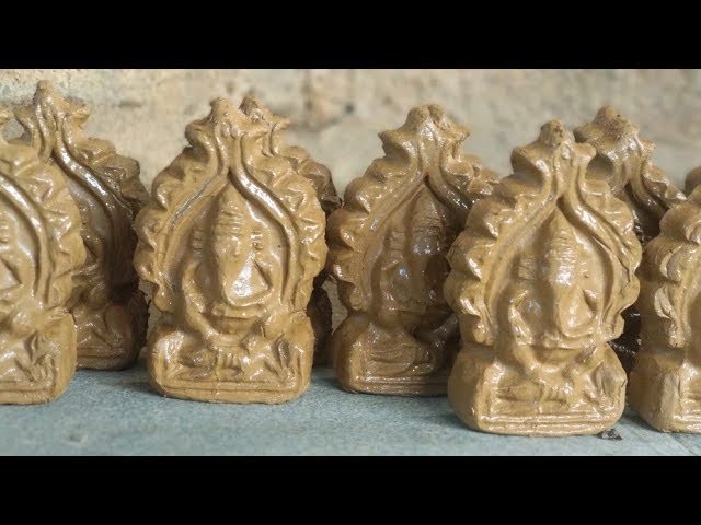 How To Make Ganesh Idol With Casting Mould | clay - Eco-friendly, easiest, fastest & effective way