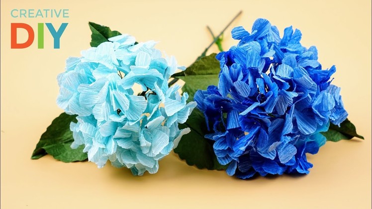 How To Make Hydrangea Flower Paper Easy Step By Step | Creative DIY