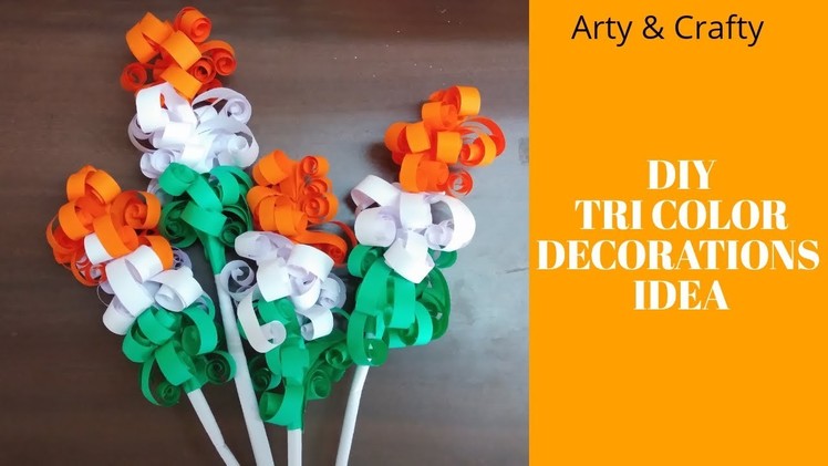 How to make Indian Tricolour 3D Quilling Flower | Tricolour Paper Flower | Independence.Republic day
