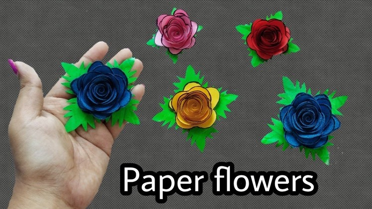 How to make paper flowers|Paper Rose making|Small paper rose|Paper Flowers|ArtHolic KM