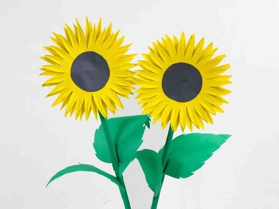 How to Make Paper Sunflower   Making Paper Flowers Step by Step