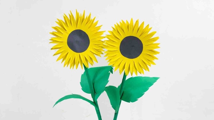 How to Make Paper Sunflower   Making Paper Flowers Step by Step