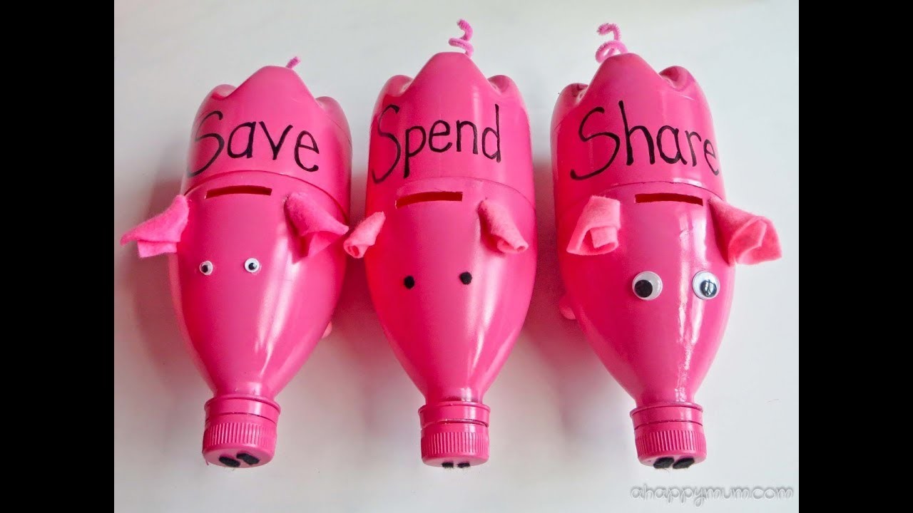 how-to-make-piggy-banks-from-recycled-water-bottles-sophies-world