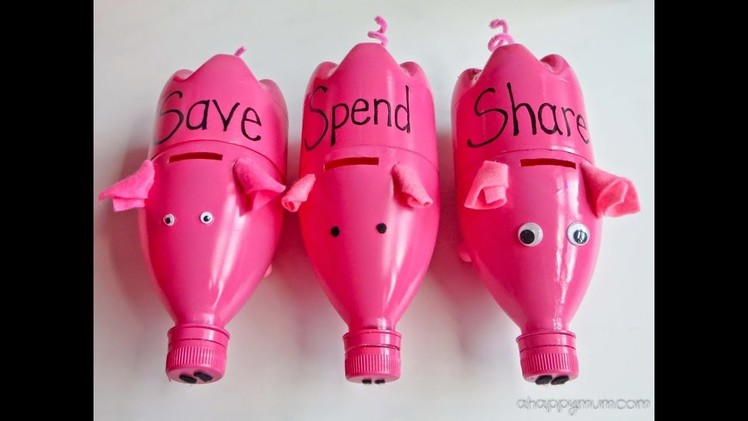 How to Make Piggy Banks from Recycled Water Bottles | Sophie's World