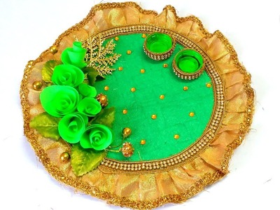 How to make Pooja thali at home | Ganesh Chaturthi Pooja thali | Diwali Pooja Thali decoration Ideas
