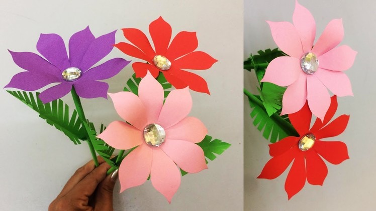 How to Make Realistic Paper Flower | Making Paper Flowers Step by Step | DIY-Paper Crafts