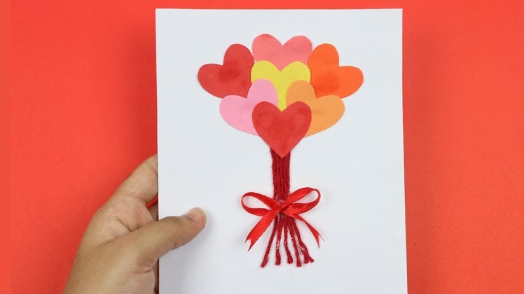 How to Make Simple & Easy Valentine Greeting Card for Valentines Day - DIY Handmade at Home