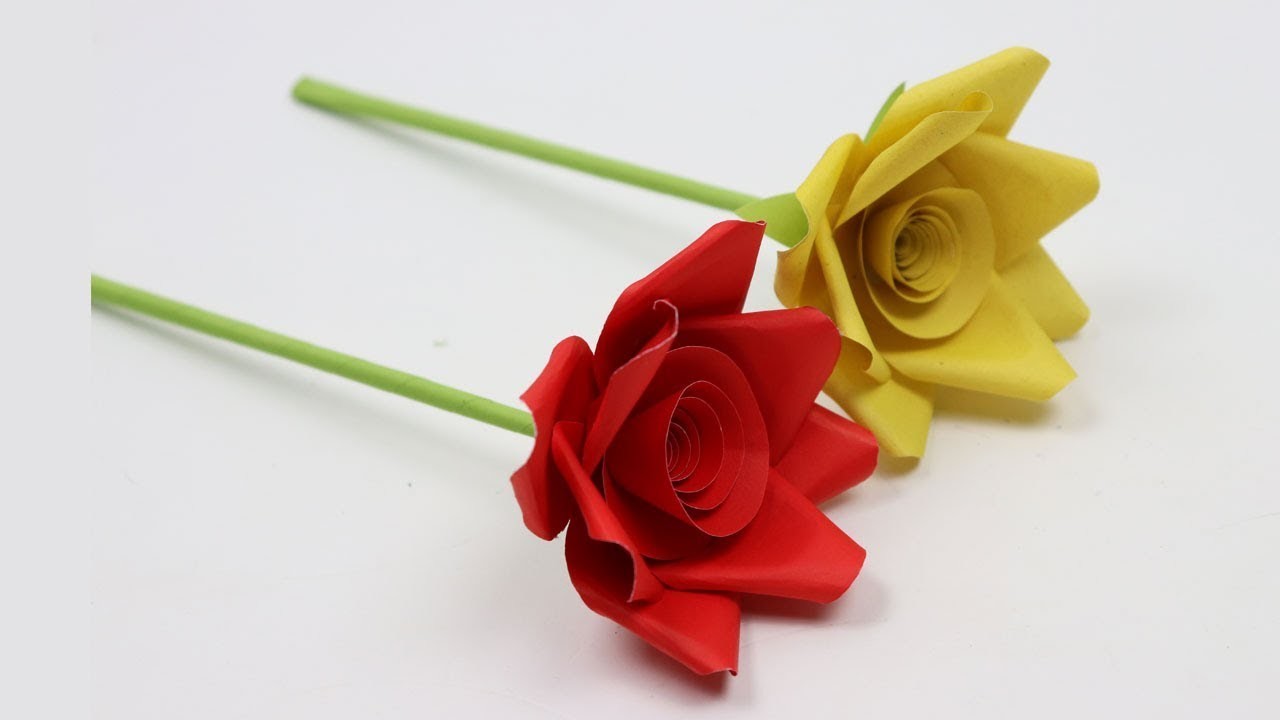 how-to-make-very-simple-and-easy-paper-rose-flowers-not-origami-easy-paper-roses-flower-tutorial