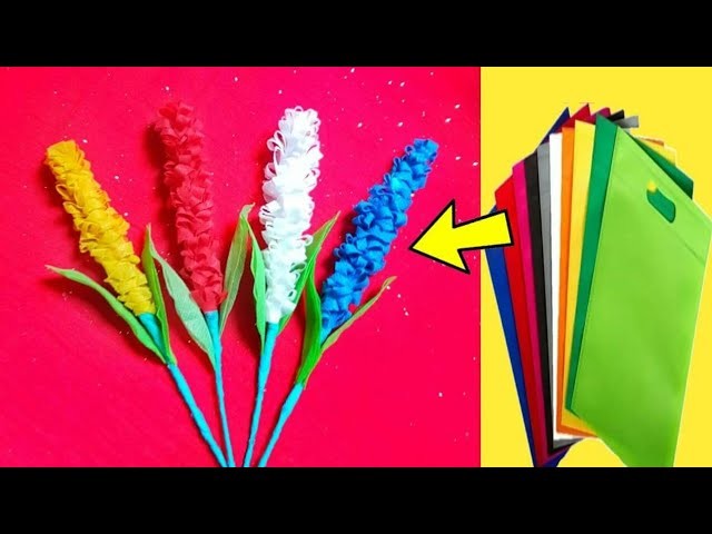 How to making easy shopping bag flower ????best out of waste ???? DIY: room decor idea♥