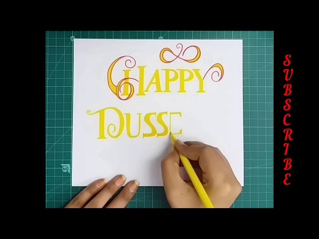 How to write Happy dussehra in calligraphy.  2k18.  Writing love.  CrEaTiVe MiNd. 