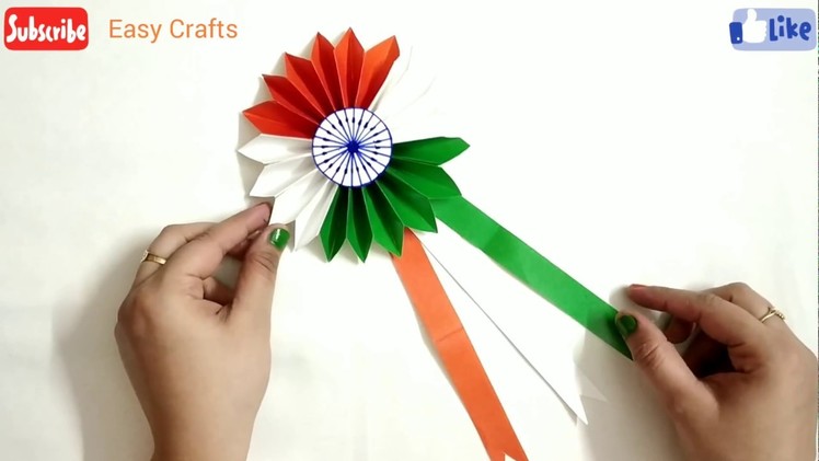 Independence Day Badge DIY | How to make Tricolour Badge | JAAS Easy Crafts