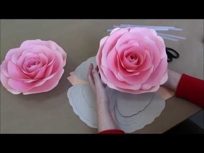 Large paper rose tutorial. Easy step by step video with English commentary.