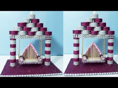 New DESIGN TOOTHPICK JHULA Showpiece | HOW TO MAKE SWING | EASY ART AND CRAFT IDEAS 2018