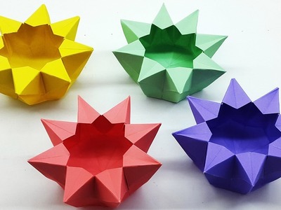 Origami star box | Paper box easy making Tutorial for kids