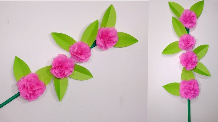 Tissue Paper Stick Flower:Stick Beautiful Tissue Paper Flower|Tissue Flower|Jarine's Crafty Creation