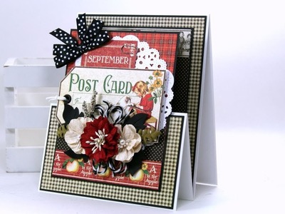 Vintage Back to School Teacher  Gift Card Holder Card Polly's Paper Studio Graphic 45 Tutorial DIY