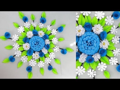Wall Decoration Ideas 12 | Beautiful Wall Hanging Making at Home | Paper Flower Wall Hanging