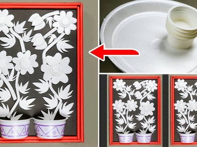 Wall Decoration Ideas: How to make a Beautiful Wall Decor with Thermocol Plate and Cardboard