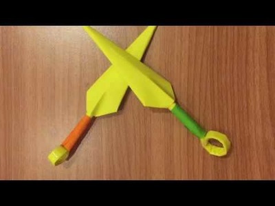 Yellow Paper Art - How to make Paper Ninja Kunai - Origami Folds