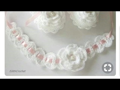 Crochet newborn baby headband