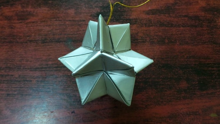 DIY# 94 Origami Xmas Tree Ornament.Decor Using Recycled Materials