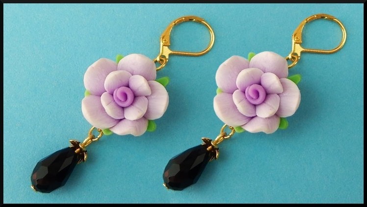 DIY | Beaded Vintage Clay Flower Earrings | Jewelry  Beadwork | Blumen Ohrringe Schmuck