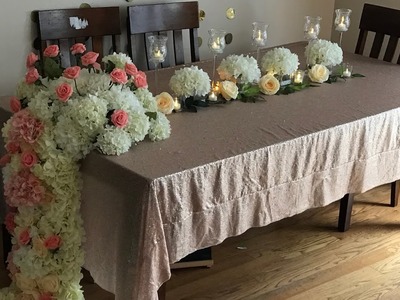 DIY- dollar tree long table Wedding decor |DIY floral decor| DIY- elegant decor |Diy-Wedding decor