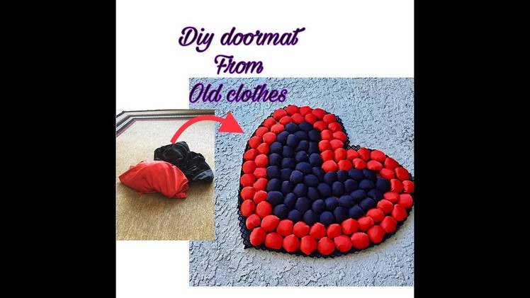 Diy doormat from old clothes. heart shaped table mat.Floor mat.Fashion pixies