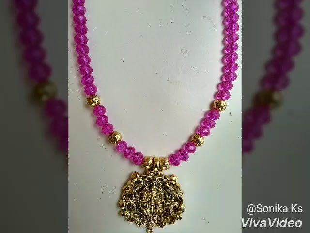 DIY Easy making of Crystal Beads Chain with Ganesha pendent