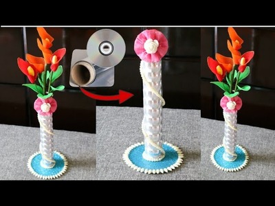 DIY Flower Pot Making at home| Best Reuse of Aluminium foil tube| Flower vase|Best out of waste idea