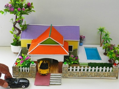 DIY Miniature Dollhouse with Big Swimming Pool and Beautiful Garden - Easy Fun Crafts For Kids