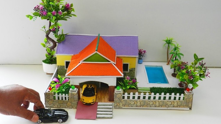 DIY Miniature Dollhouse with Big Swimming Pool and Beautiful Garden - Easy Fun Crafts For Kids