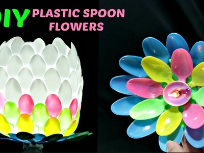DIY PLASTIC SPOON FLOWER CRAFTS IDEA | best out of waste Home Decoration