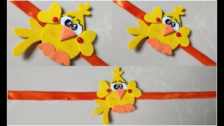 DIY Rakhi for Kids.How to Make Rakhi at Home.Rakhi for Younger Brother.Angry Bird Rakhi Making