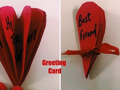 DIY Small Heart Greeting Card For Friendship Day Idea