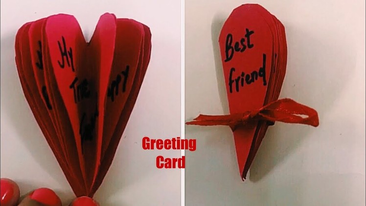 DIY Small Heart Greeting Card For Friendship Day Idea