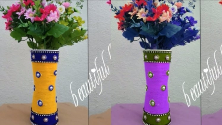 DIY Woolen Flower Pot.Flower Pot out of Disposable Plastic Glass.Best Out Of Waste Idea at Home