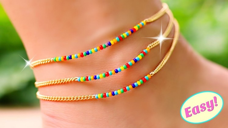 EASY!! Rainbow Anklet DIY Projects You Need To Try! Easy DIY Jewelry