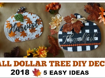 FALL DOLLAR TREE DIY DECOR 2018 | 5 Easy Decor Ideas | Momma From Scratch