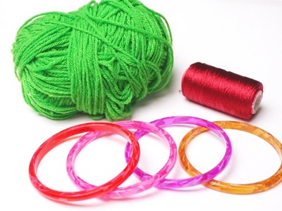 How Make Designer Silk Thread Pearl Bangles At Home | DIY | Fancy Silk Thread Bangles | uppunutihome