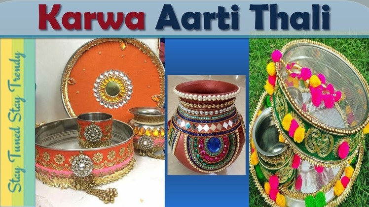How To Decorate Karwa Chauth Thali Ideas | Puja Thali | Chhalni Aur Karva| Stay Tuned Stay Trendy