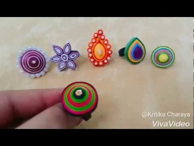 How to make beautiful and colorful rings with paper Quilling Technique. DIY Quilled Rings
