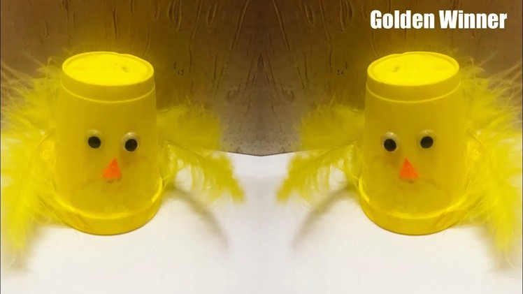 How to make Chick Using Thermocol Glass | craft idea for kids