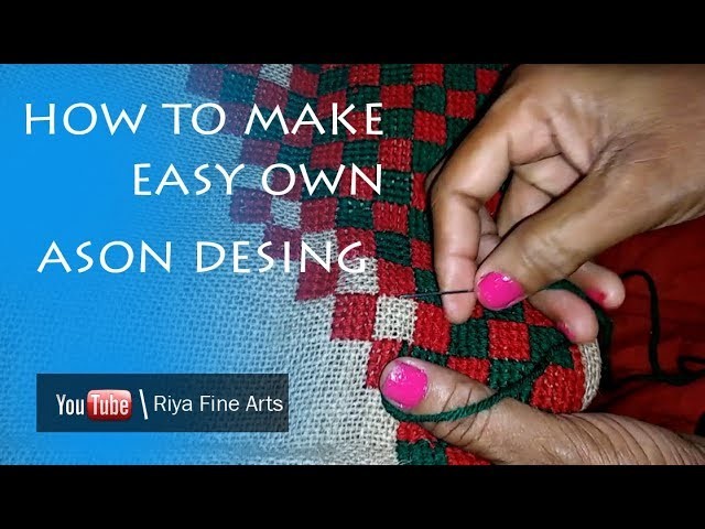 How to make | Cross stitch woolen  ason design  colorful door | Handmade woolen Ason Design |