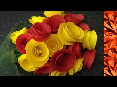 How To Make Origami Rose  Flowers Bouquet. Easy Origami Rose - Malayalam